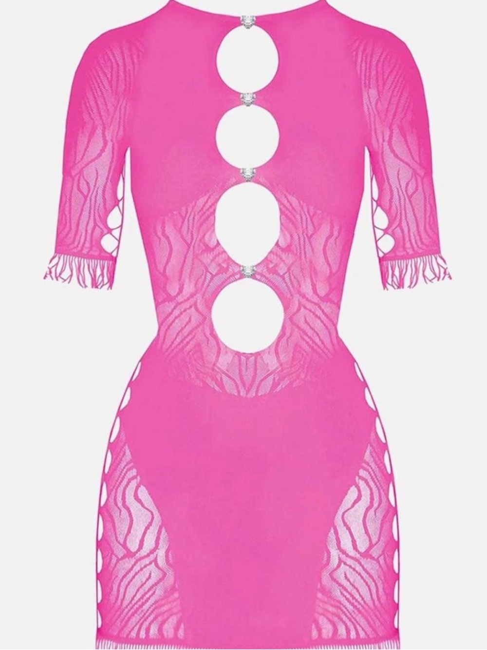 POSTER GIRL Hot Pink Cutout Lace Bodycon Dress